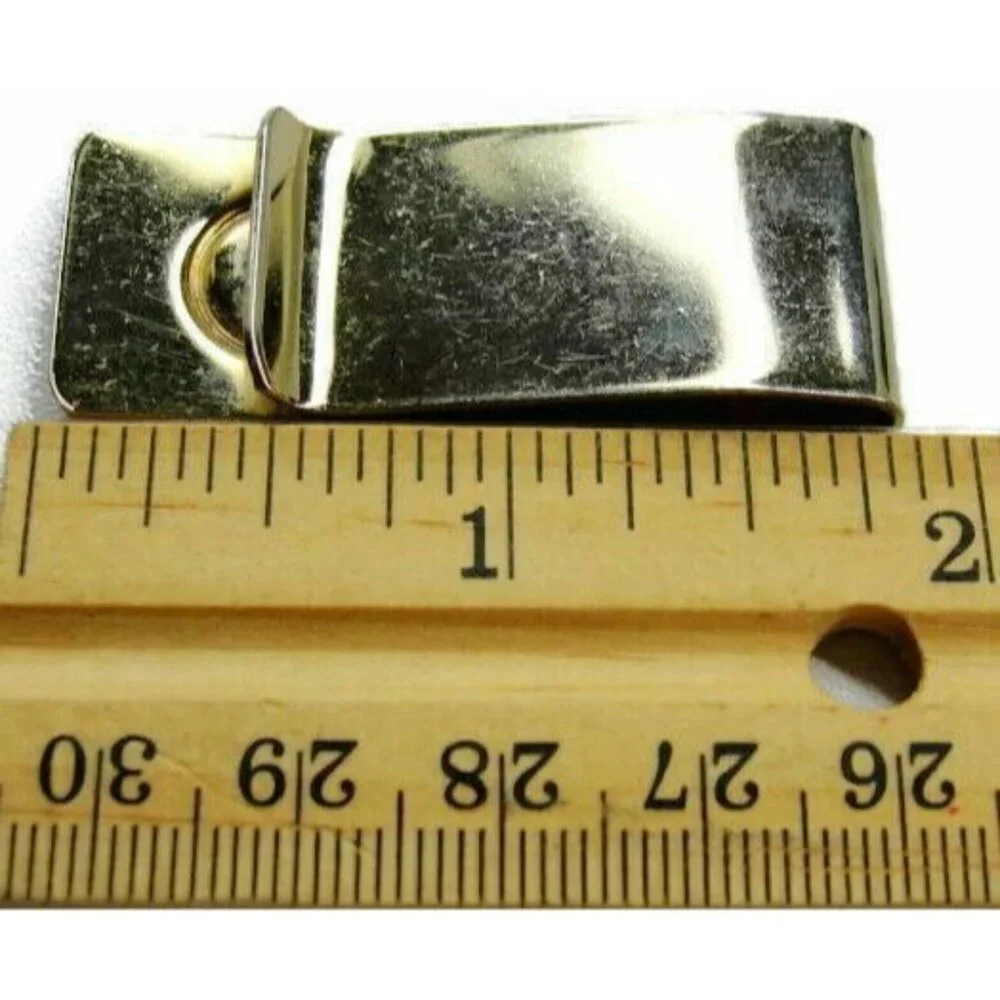 Money Clip Classic Mother Of Pearl Gold T Wallet Cash ID Credit Card Holder Vtg